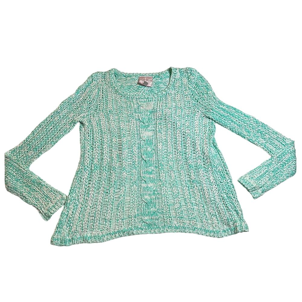 Romeo & Juliet Couture Crewneck Cable Knit Open Back Sweater Size S Kidcore